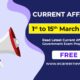 Current Affairs from 1 to 15 March 2023