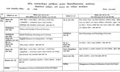 Avadh University All Courses Back Paper Exam Schedule 2023-24