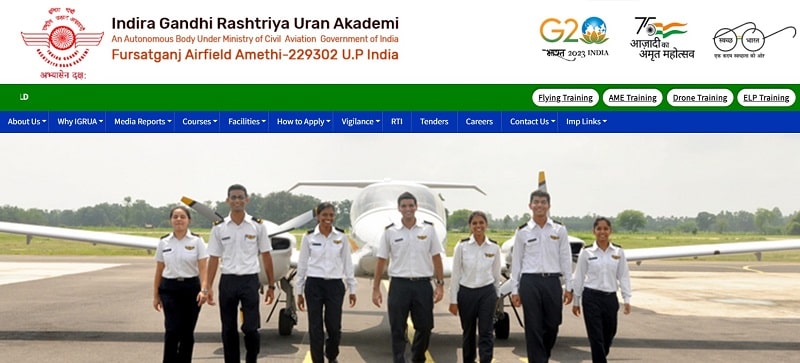 Indira Gandhi Rashtriya Uran Akademi Fursatganj B.Sc Aviation Exam 2023-24 Schedule